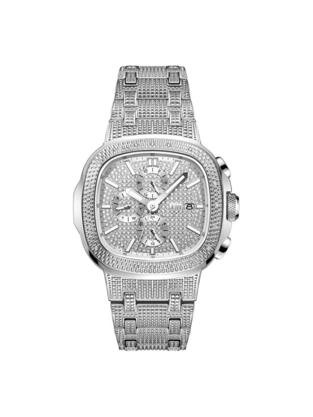 NWT JBW Heist Quartz Diamond Silver Dial Men's Watch